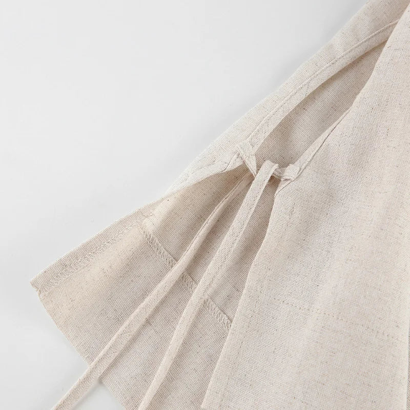 Primavera verão 2025 feminino férias conjunto de calça de linho colheita topos sólidos roupas 2 duas peças conjunto de correspondência para mulher